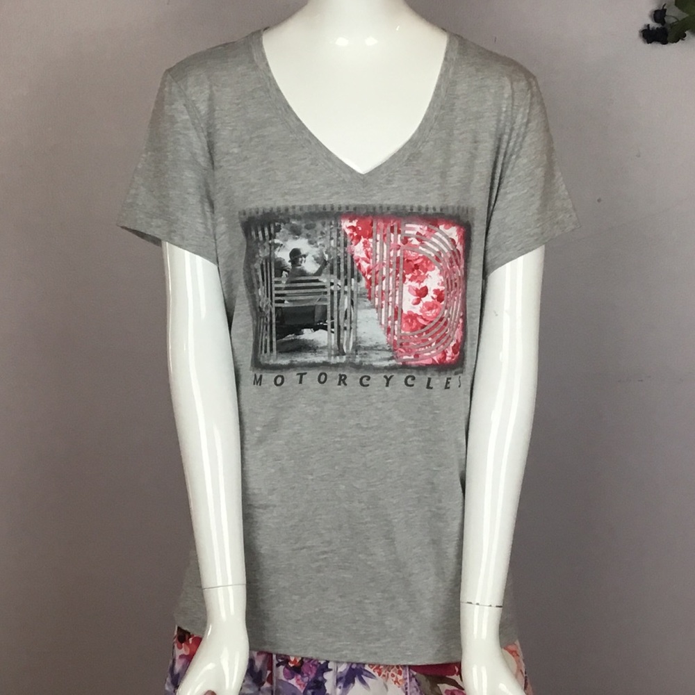 NWT HARLEY DAVIDSON Graphic T-Shirt Gray Medium - Picture 2 of 8